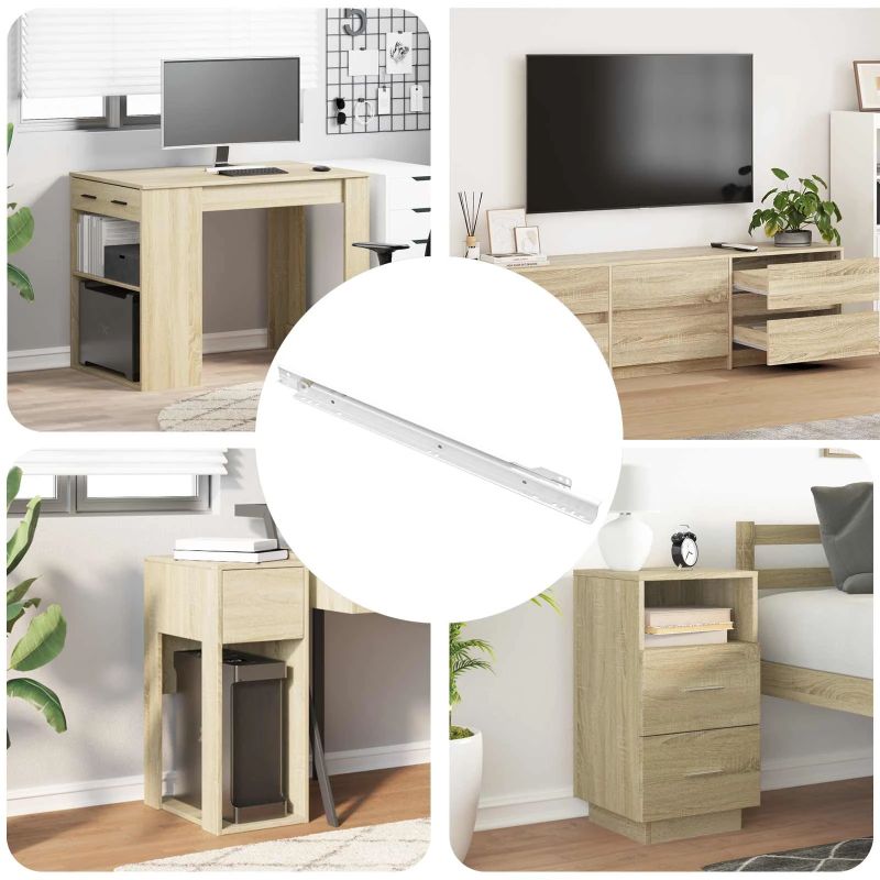 vidaXL Kastīšu sliede 12 pcs Balts 400 mm Tērauds