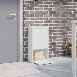 vidaXL Paku nodošanas kaste ar durvīm Balts 44 x 22 x 82 cm Tērauds