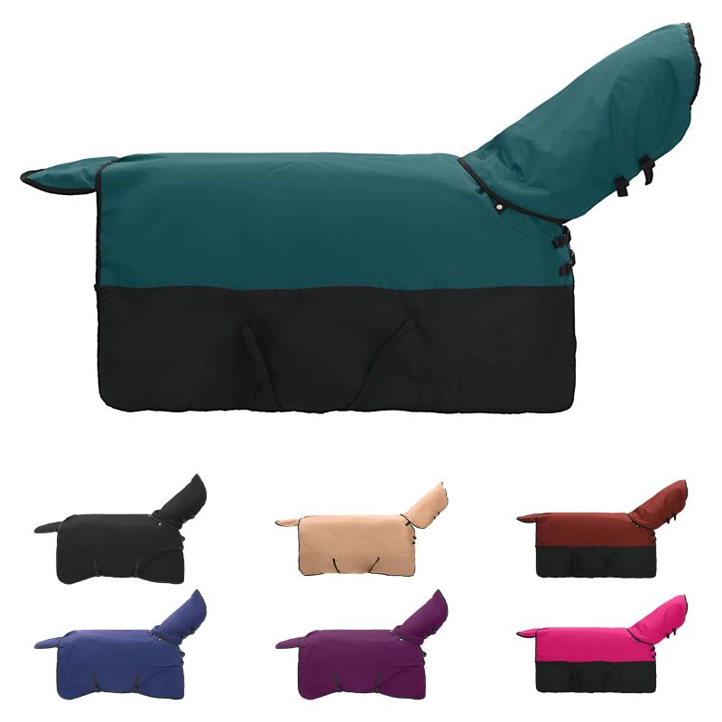 vidaXL Zirgu sega Tumši zaļa un melna 165 cm Poliesters