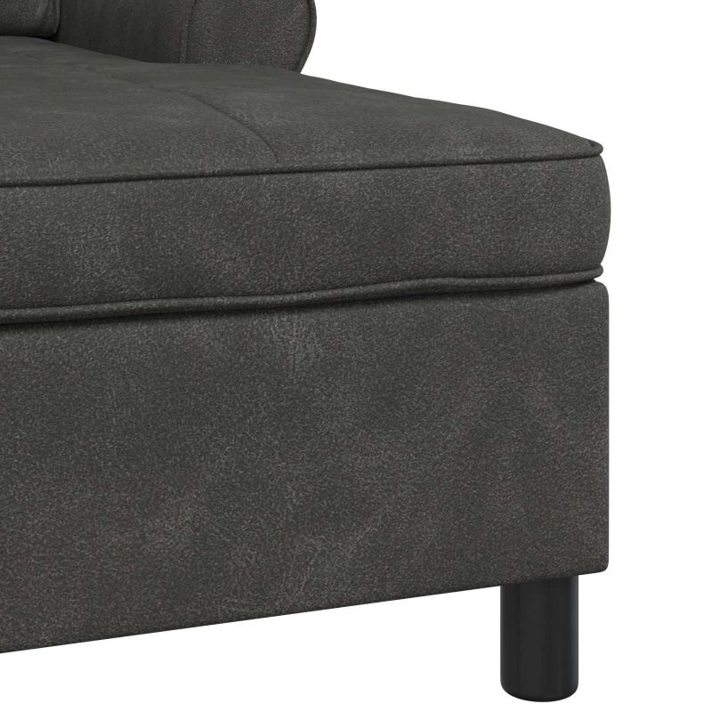vidaXL Šeiss Lounge ar spilvenu Melna 91 x 157 x 91 cm Mākslīgā āda