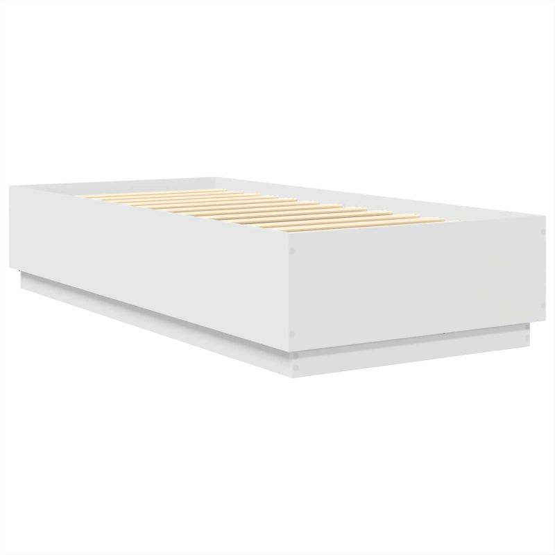 vidaXL Gultas rāmis Balts 90 x 200 cm Inženierijas koks