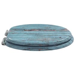 vidaXL Mīksta aizvēršanās tualetes sēdeklis Zila 44 x 38 cm