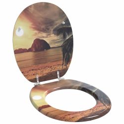 vidaXL Mīksta aizvēršanās tualetes sēdeklis Oranža 44 x 38 cm