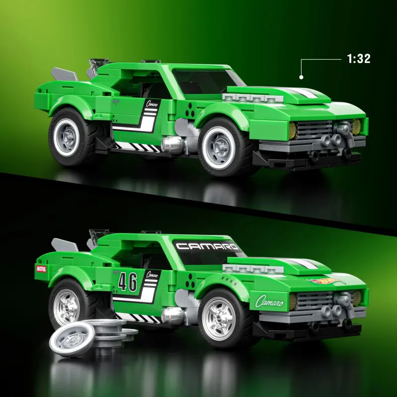 Konstruktors, automašīna Mattel Hot Wheels Camaro JFT16, 289 gab., zaļa