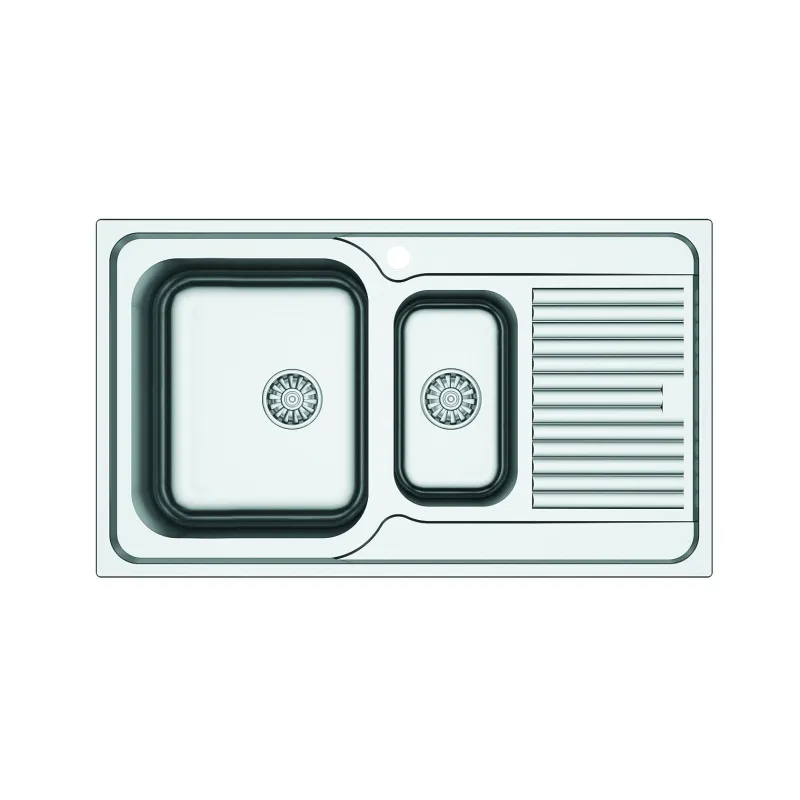 Virtuves izlietne Thema Lux, 86 cm x 50 cm x 15 cm, nerūsējošā tērauda