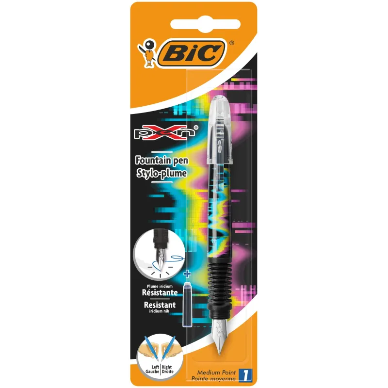 Tintes pildspalva Bic 8794074, kreiļiem-labročiem, melna krās.