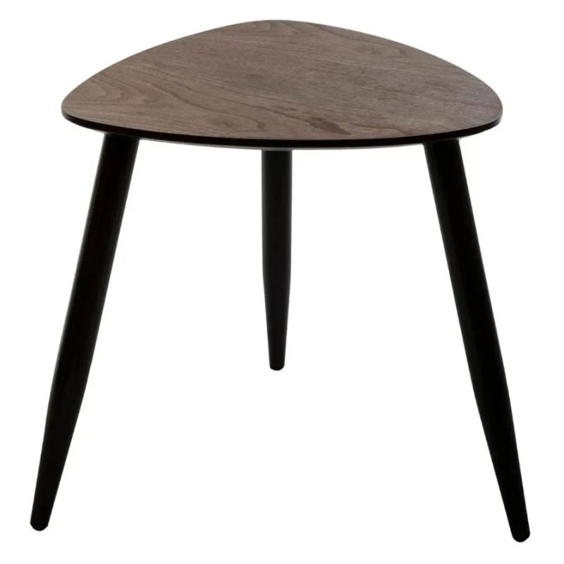 Kafijas galdiņu komplekts Atmosphera Mileo, melna krās.-valriekstu krās., 40 - 60.5 cm x 60.5 cm x 40 - 48 cm