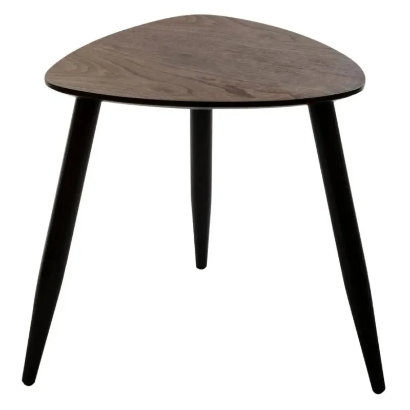 Kafijas galdiņu komplekts Atmosphera Mileo, melna krās.-valriekstu krās., 40 - 60.5 cm x 60.5 cm x 40 - 48 cm