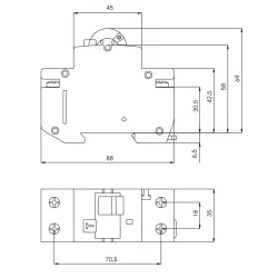 Strāvas noplūdes relejs ETI KZS-2M, 2P, 16 A, 230 V, 30 mA