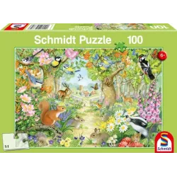 Puzle Schmidt Animals in the Forest, 27.5 cm x 19 cm, 100 gab.