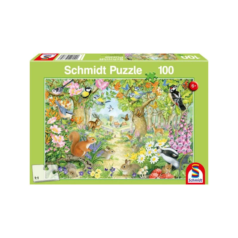 Puzle animals in the forest 100