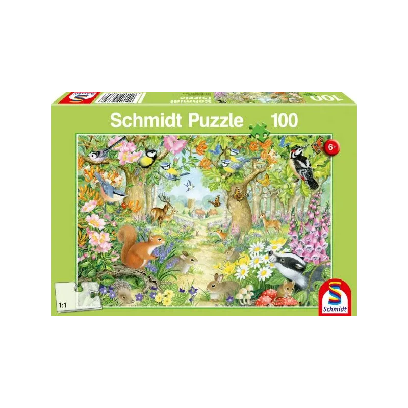 Puzle Schmidt Animals in the Forest, 27.5 cm x 19 cm, 100 gab.
