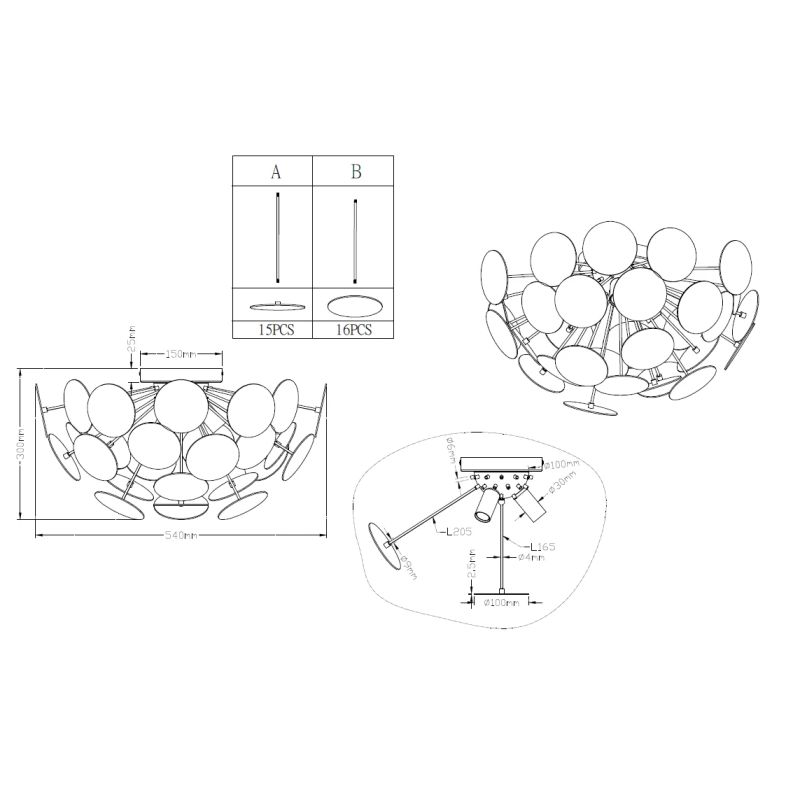 Lampa griestu discalgo 609900331 3x40w