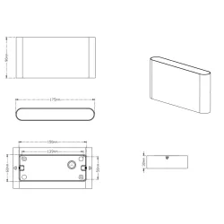 Āra lampa thames ii led 4.5w ip54 balts