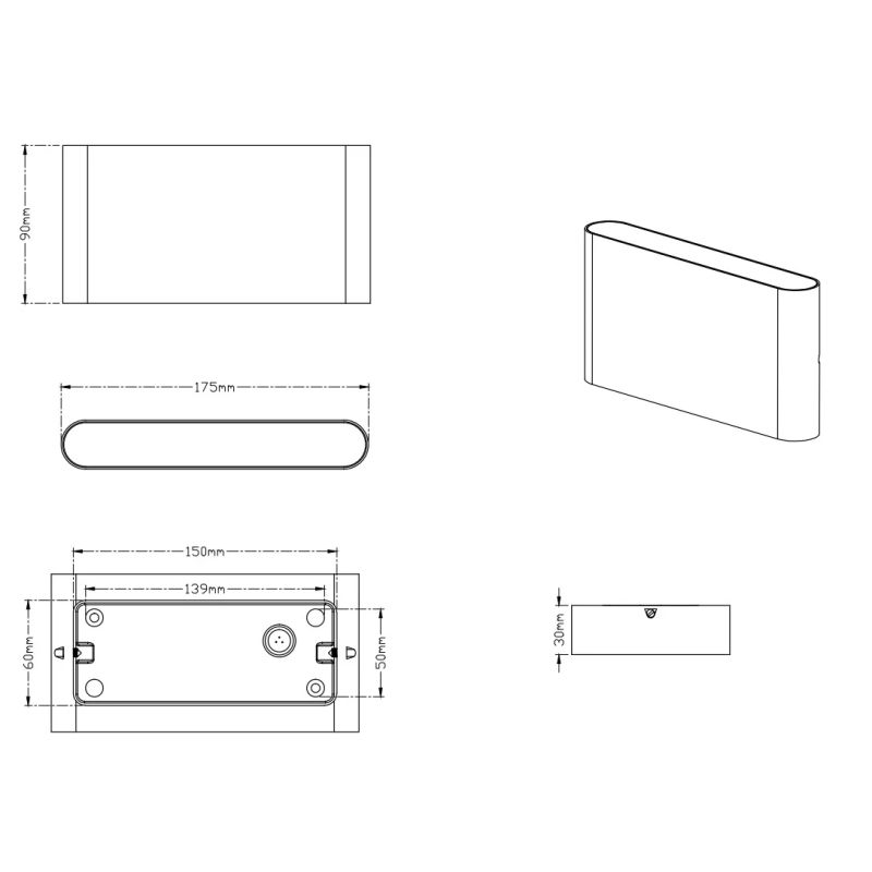 Āra lampa thames ii led 4.5w ip54 balts