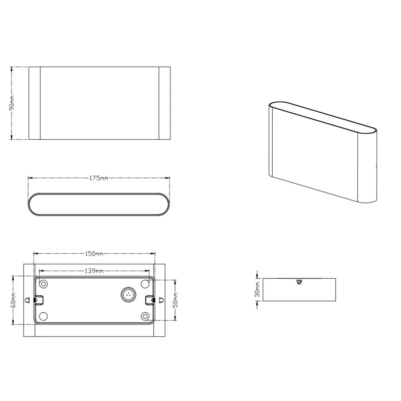 Āra sienas lampa Trio Thames II, 4.5W, LED, IP54, hroma krās., 3 cm x 9 cm