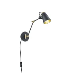 Lampa sienas edward e14 40w melna-zelta