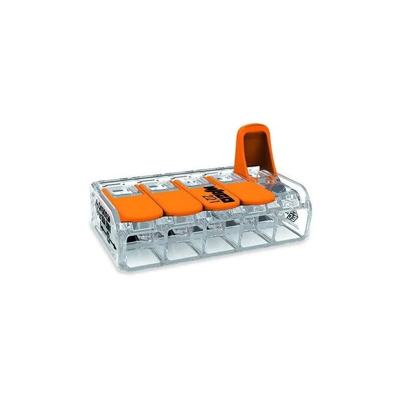 Vadu savienojums Wago 221-615-3, 5 x 0,5-6 mm², 41 A, oranža krās., 3 gab.
