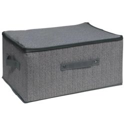 Uzglabāšanas kaste 40x30x21cm auduma, pelēka