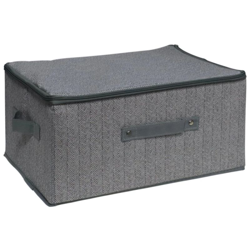 Uzglabāšanas kaste 40x30x21cm auduma, pelēka