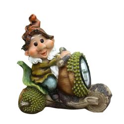 Dārza dekors - lampa rūķis mašīnā