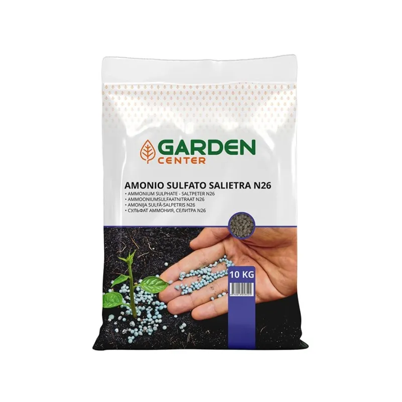 Amonija nitrāts augu apsakņošanai, augu augšanai, augu saķņošanai Garden Center N26, lielam apjomam, 10 kg