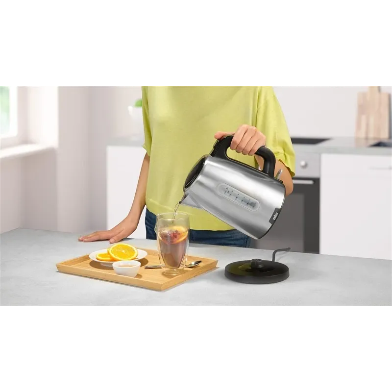Электрический чайник Braun PurShine WK1500BK, 1.7 л, серебристый-черный