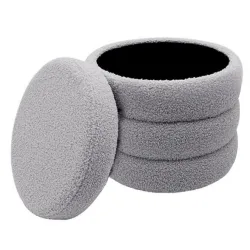 Pufas Domoletti Round, pilka sp., 37 cm x 37 cm x 40 cm