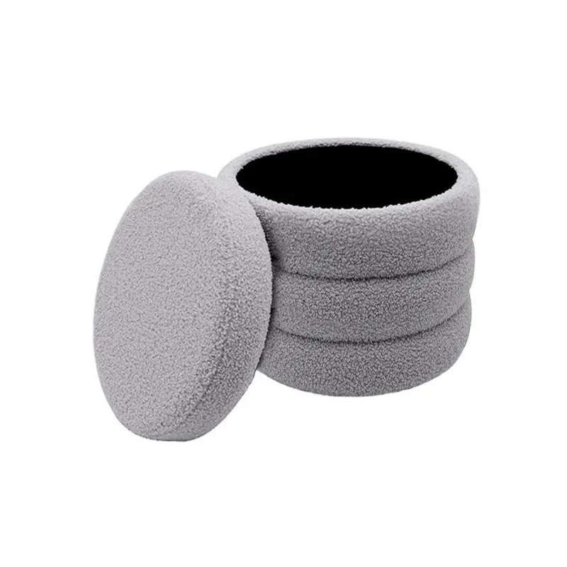 Pufs Domoletti Round, pelēka krās., 37 cm x 37 cm x 40 cm