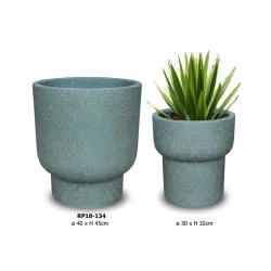 Gėlių vazonas Domoletti RP18-134, keramika-cementas, žalia sp.