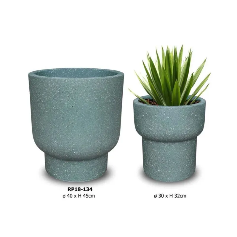 Puķu pods Domoletti RP18-134, keramika-cementa, zaļa krās.