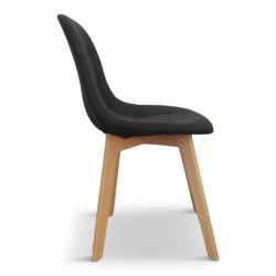 Krēsls ēdamist. 85x47x54 melns āda