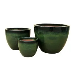 Puķu pods Domoletti GO.0012.028, keramika-māls, zaļa krās.