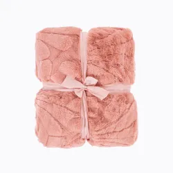 Pleds jacquard rose 140x200cm rozā