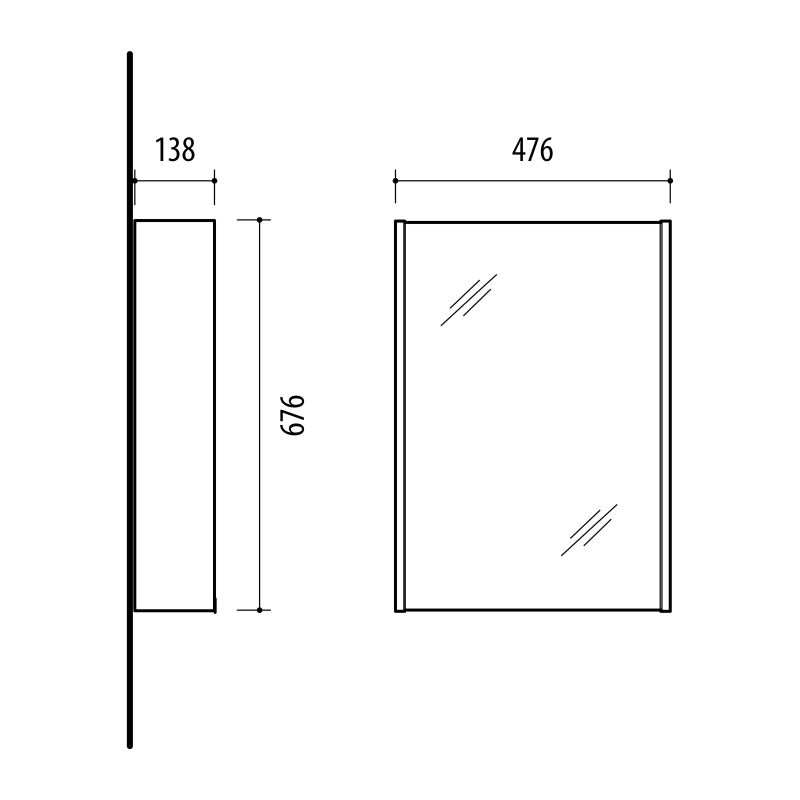 Skapītis ar spoguli sps-50ge-pm gold oak