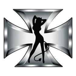 Auto uzlīme velna meitene 11x9.5cm