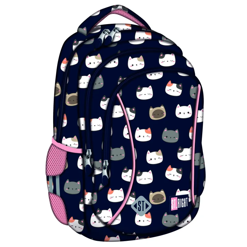 Skolas mugursoma St. Right 5903235664250, melna-rozā, 29 cm x 17 cm x 39 cm