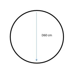 Spogulis ar rāmi piek.apaļš d60 cm balts