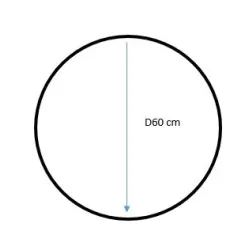 Spogulis ar rāmi piek.apaļš d60 cm balts