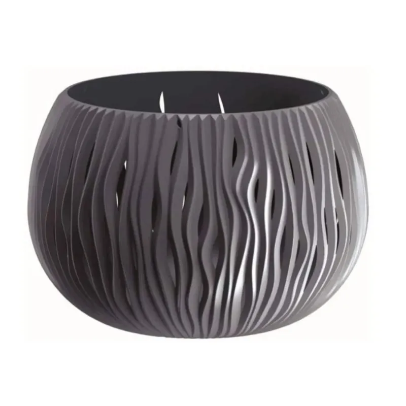 Puķu pods Prosperplast Sandy Bowl DSK290, plastmasa, pelēka krās.