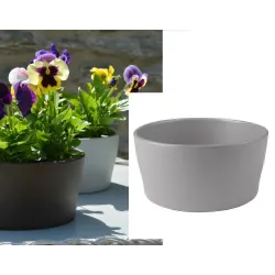 Цветочный горшок Domoletti, керамика, серебристый цв.