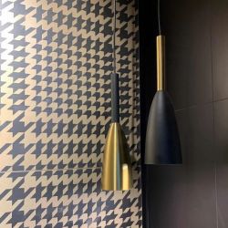 Lampa piekar.solin 3xe27 melna-zelta