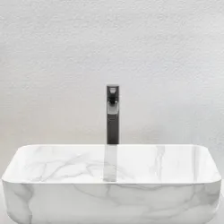 Vannitoa kraanikauss Invena Ate, keraamiline, 51 cm x 40 cm x 13 cm, valge v.-marmor v.