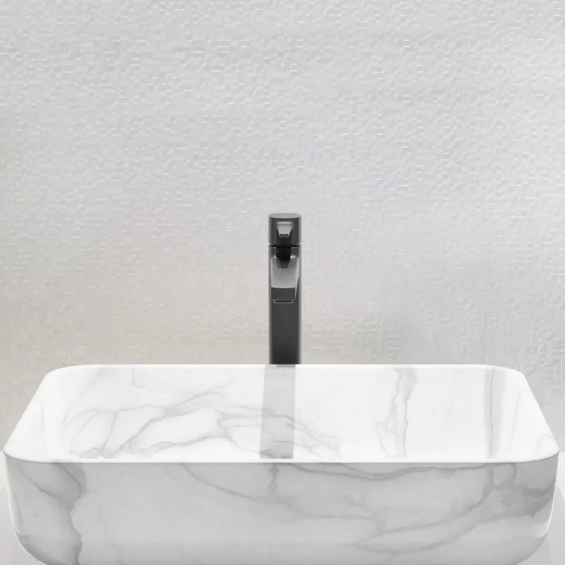 Vannas istabas izlietne Invena Ate, keramika, 51 cm x 40 cm x 13 cm, balta-marmors