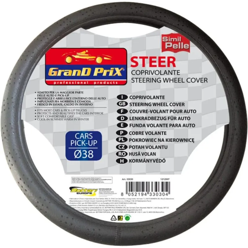 Stūres apšuvums Bottari Grand Prix, melna krās.