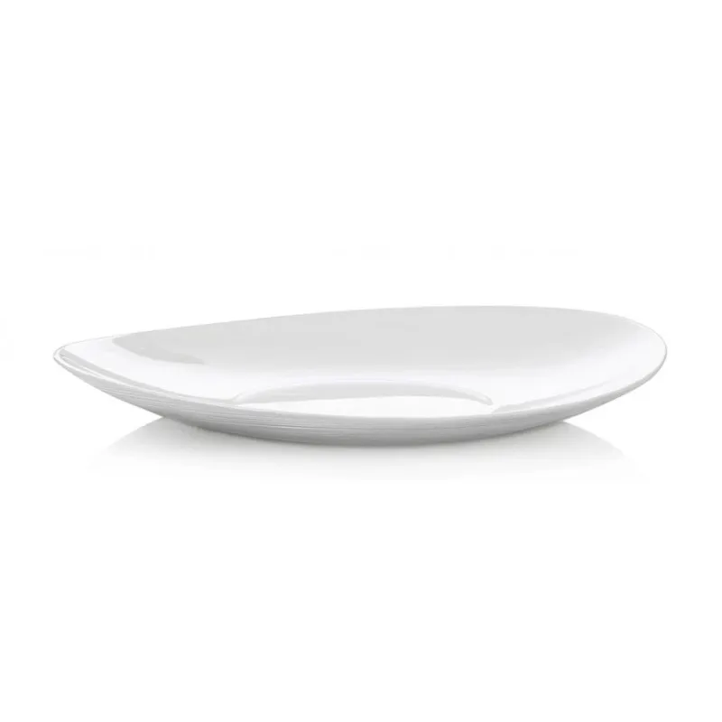Šķīvis deserta Bormioli Rocco Prometeo, 19 cm x 22 cm, balta krās.