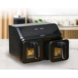 Aerogrils Alpina DUO, melna, 2200 W, 8 l