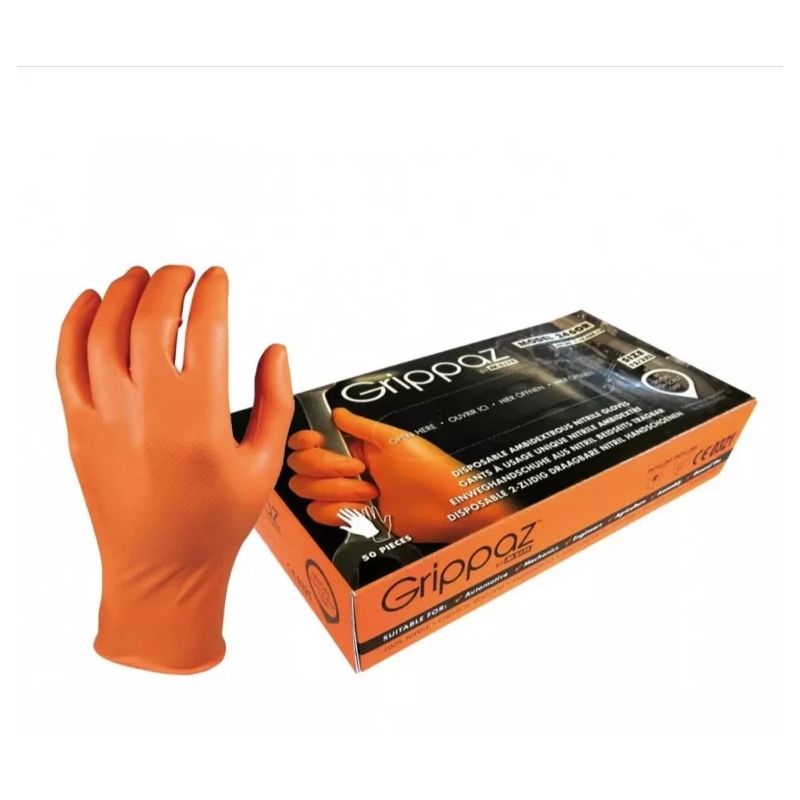 Cimdi grippaz 246or 50 gab oranži 8-m