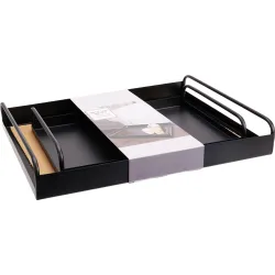 Paplātes metāla 2gab melnas