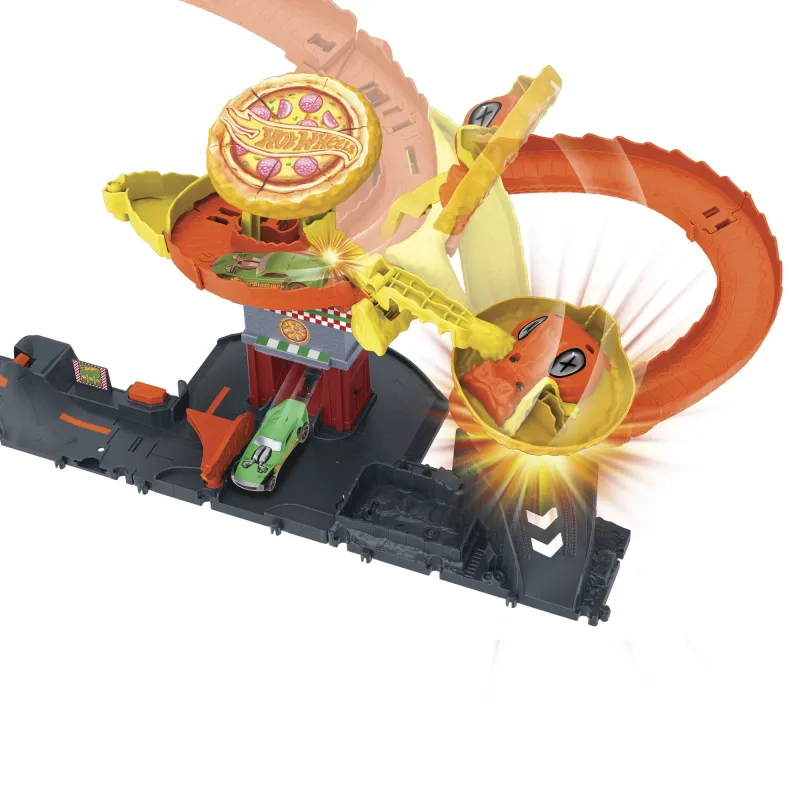 Automobilių trasa Mattel Hot Wheels City Pizza Slam Cobra Attack, įvairių spalvų
